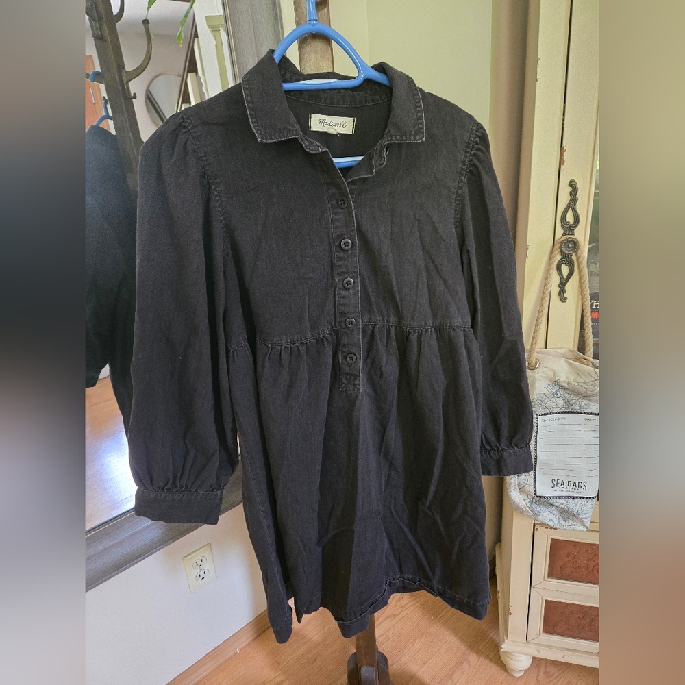 Madewell black mini shirt dress